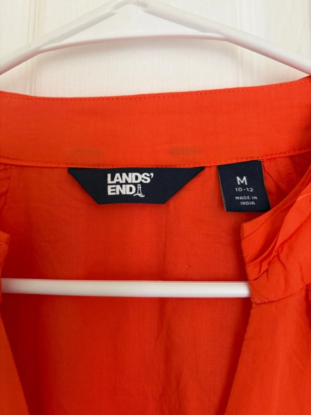 Land's End Orange Cotton Voile Halter Tiered Maxi Dress - Size M - Picture 8 of 12